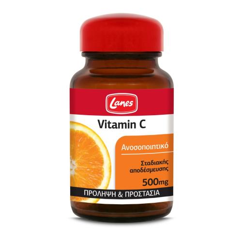 Lanes Vitamin C 500mg Συμπλήρωμα Διατροφής για την Ενίσχυση του Ανοσοποιητικού 30tabs